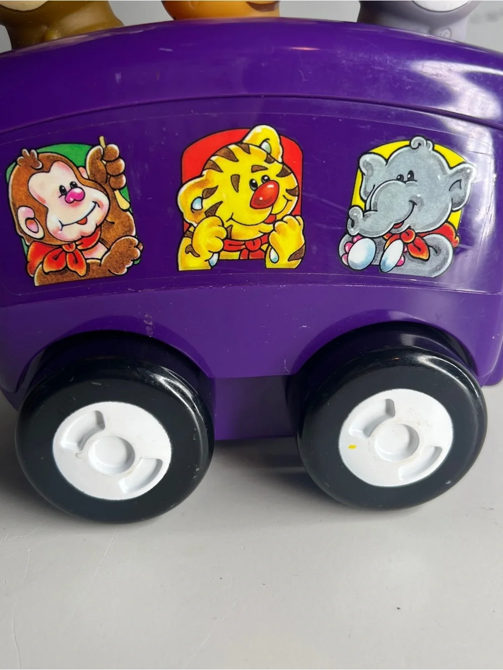 Little Tikes Purple Choo Zoo Train w/ Monkey, Tiger, & Elephant Figures - WORKS!